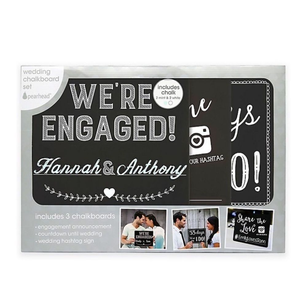 Engagement Photo Announcement Chalkboard Set